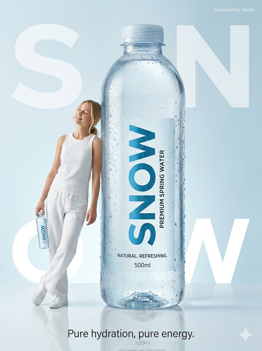 AI-generated Minimalist Water Commercial Photography made with Nano Banana Pro