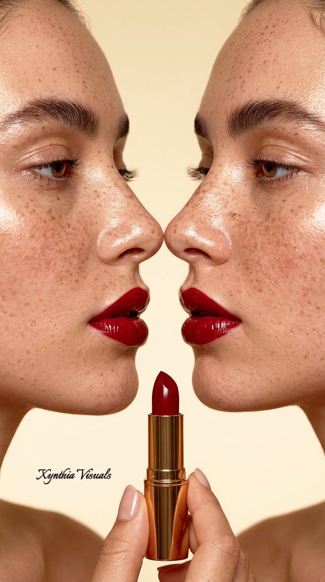 AI-generated Macro Beauty Photography Portrait made with Nano Banana Pro
