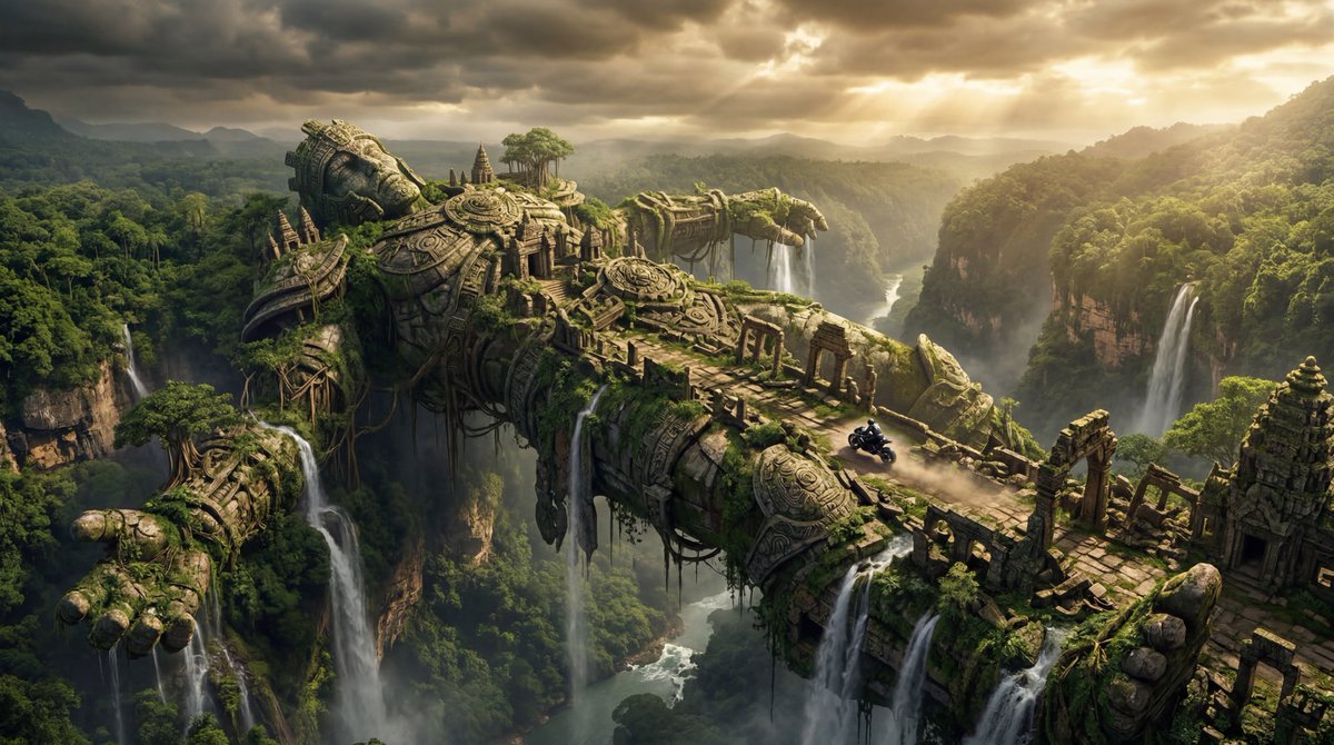 AI-generated Giant Stone Titan Jungle Fantasy World made with Nano Banana 2