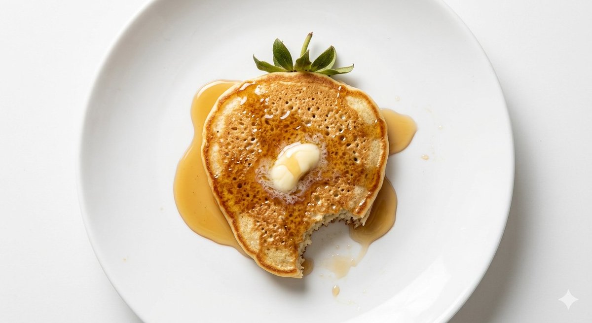 AI-generated Strawberry-Shaped Pancake Food Photography made with Nano Banana 2