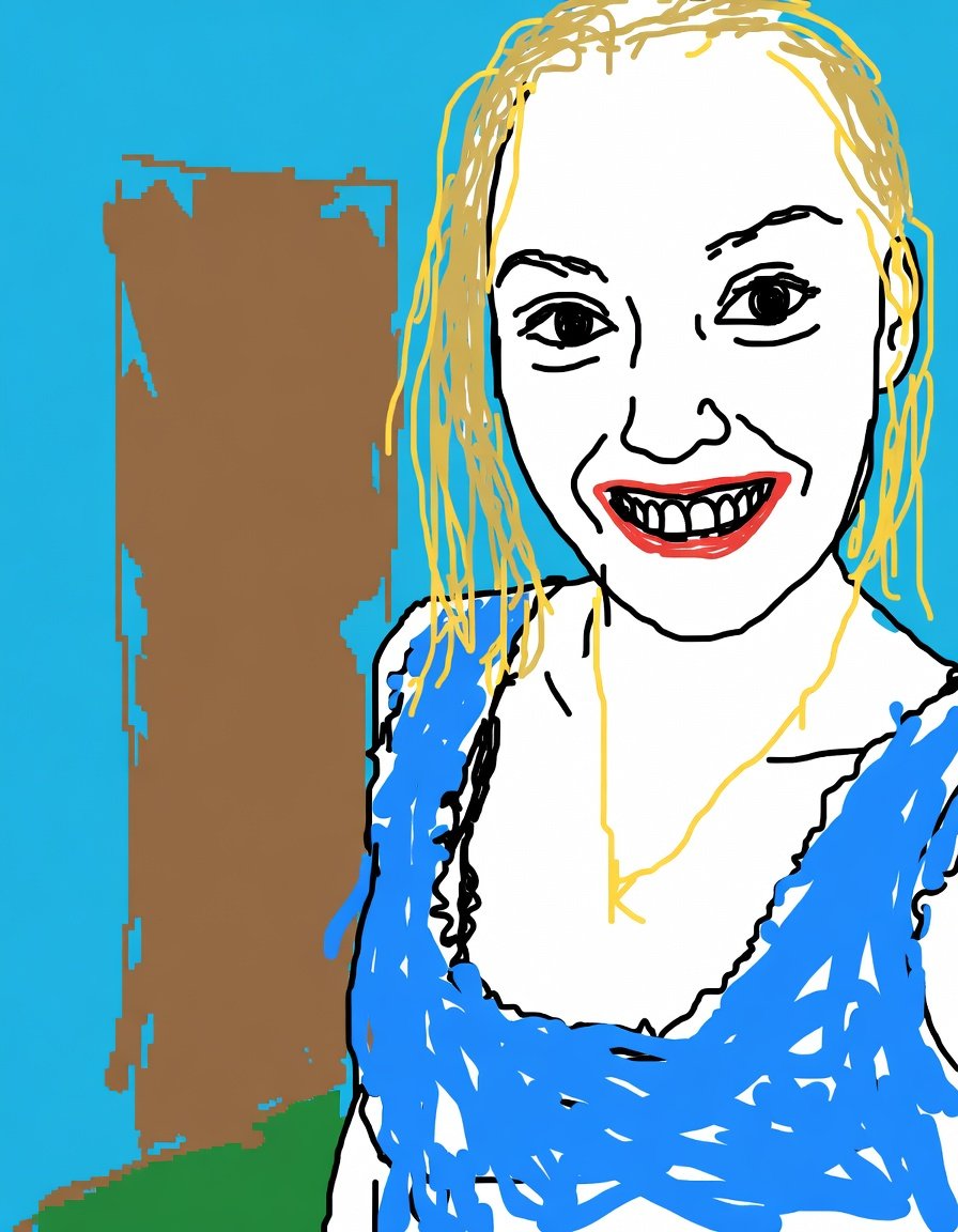 AI 생성 의도적인 저퀄리티 MS Paint 스타일