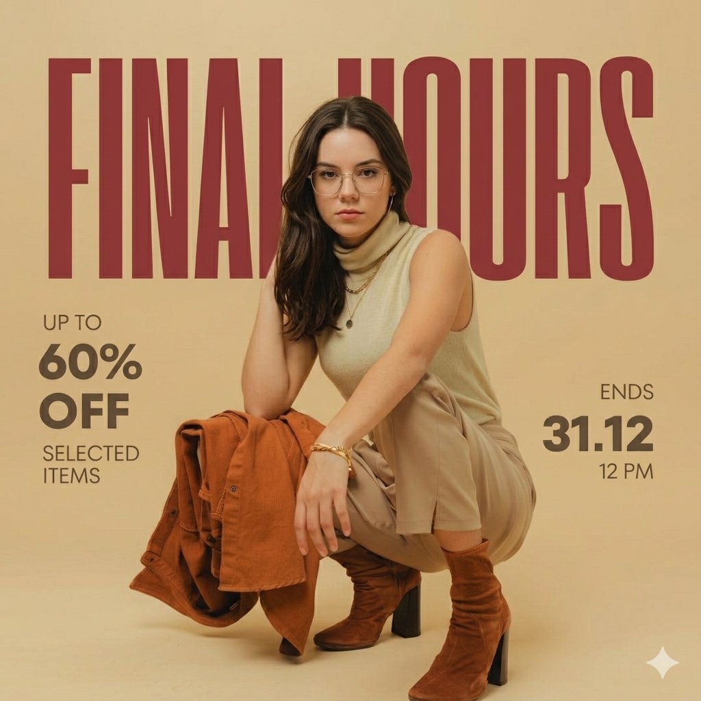 AI-generated Red Fashion Advertising Poster made with Nano Banana 2