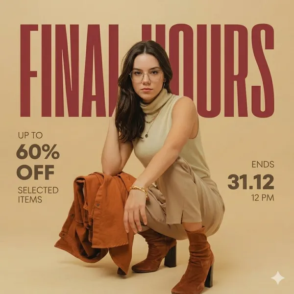 AI-generated Red Fashion Advertising Poster made with Nano Banana 2