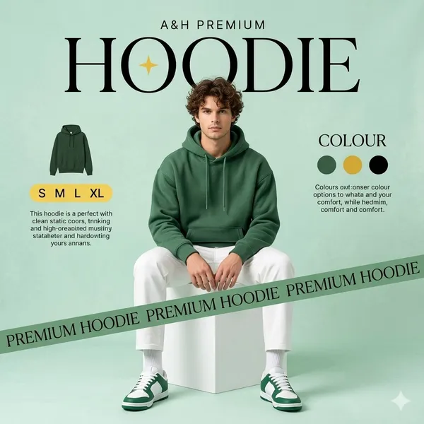 AI-generated Hoodie Fashion Advertising Poster Variant made with Nano Banana 2