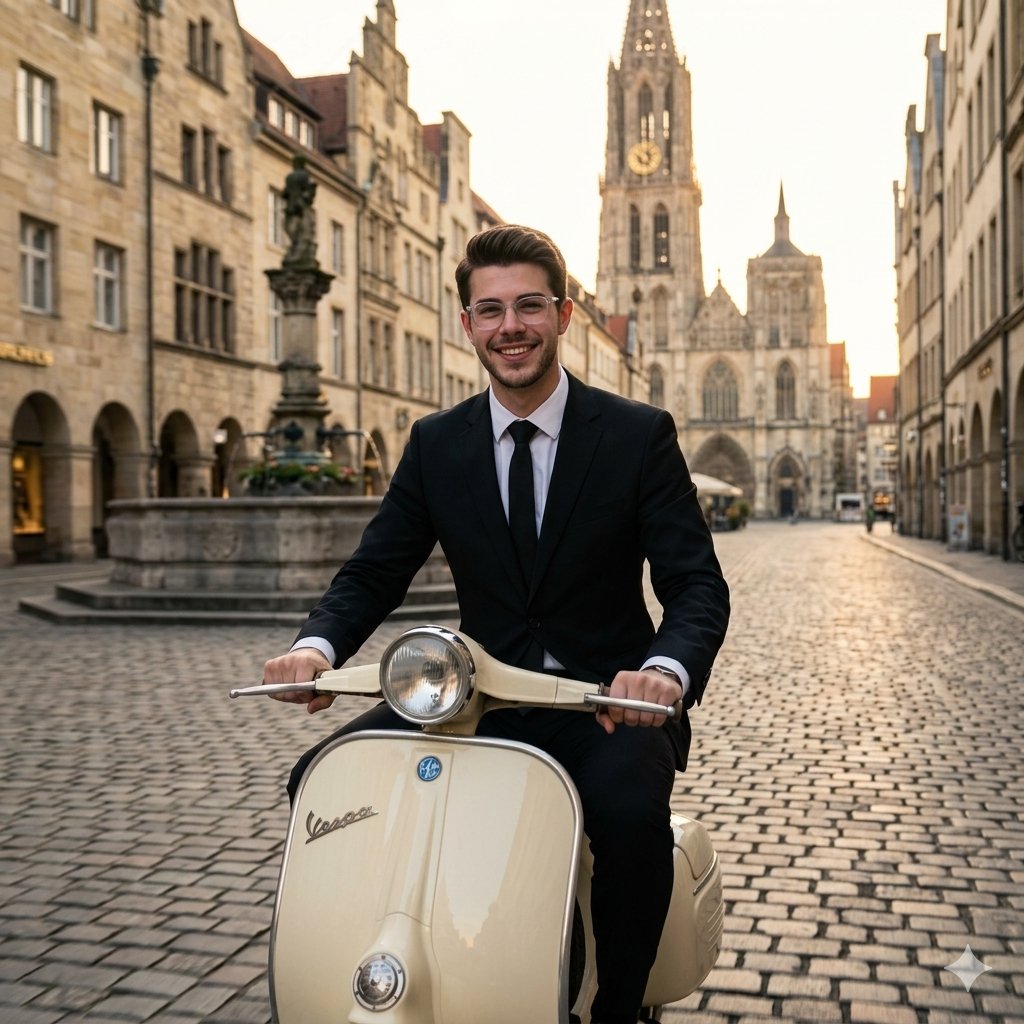 AI-generated Vintage European Scooter Ride made with Nano Banana Pro