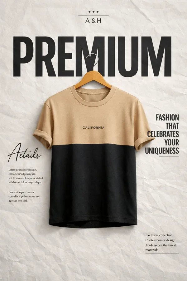 AI-generated Minimal Fashion Advertising Poster made with Nano Banana 2