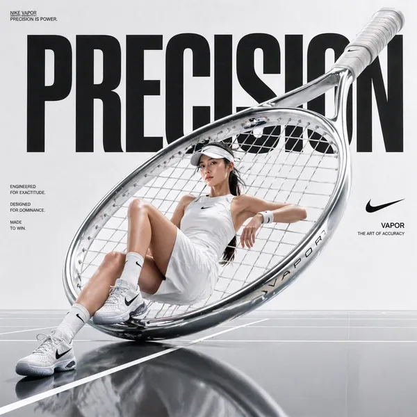 AI-generated Avant-Garde Tennis Racket Ad made with GPT Image 2