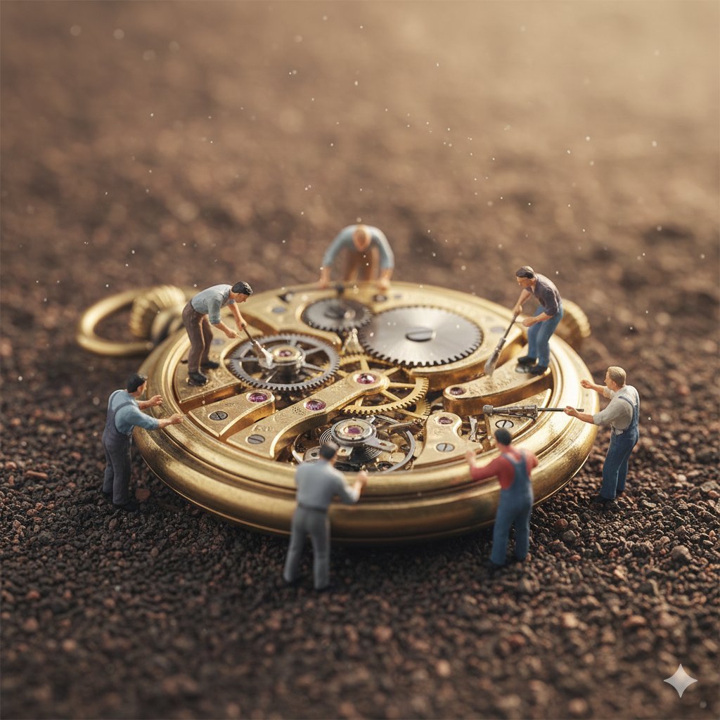 AI-generated Pocket Watch Miniature Restorers made with Nano Banana Pro