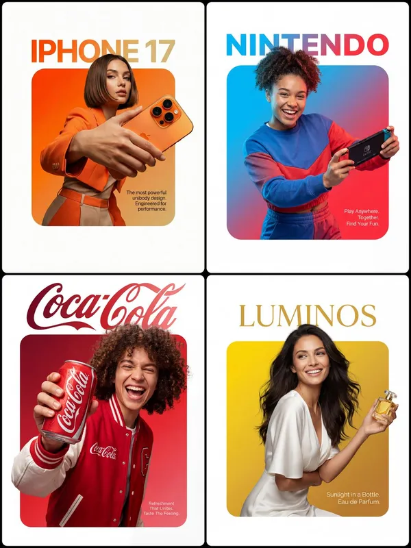 AI-generated Gradient Square Graphic Ad made with Nano Banana Pro