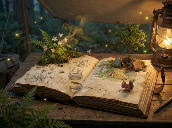 AI-generated Field Journal Ecosystem Illustration made with Nano Banana Pro
