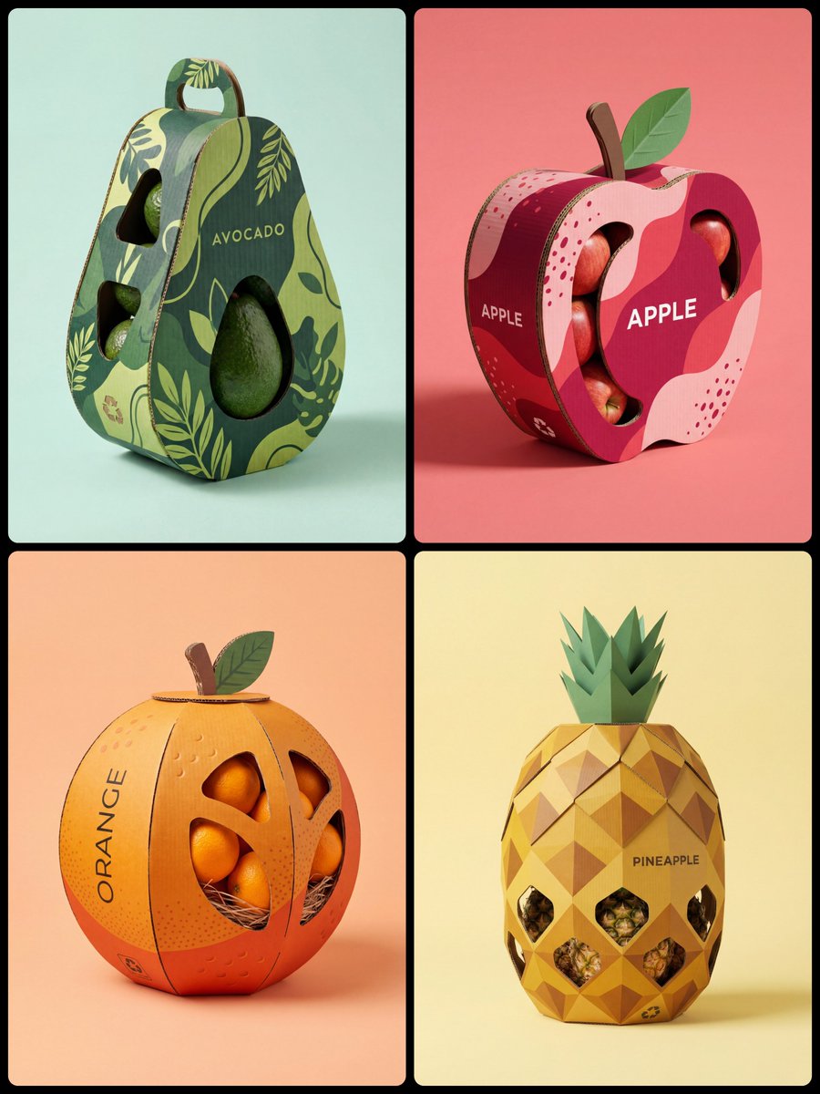 AI-generated Fruit-Shaped Structural Packaging made with Nano Banana Pro