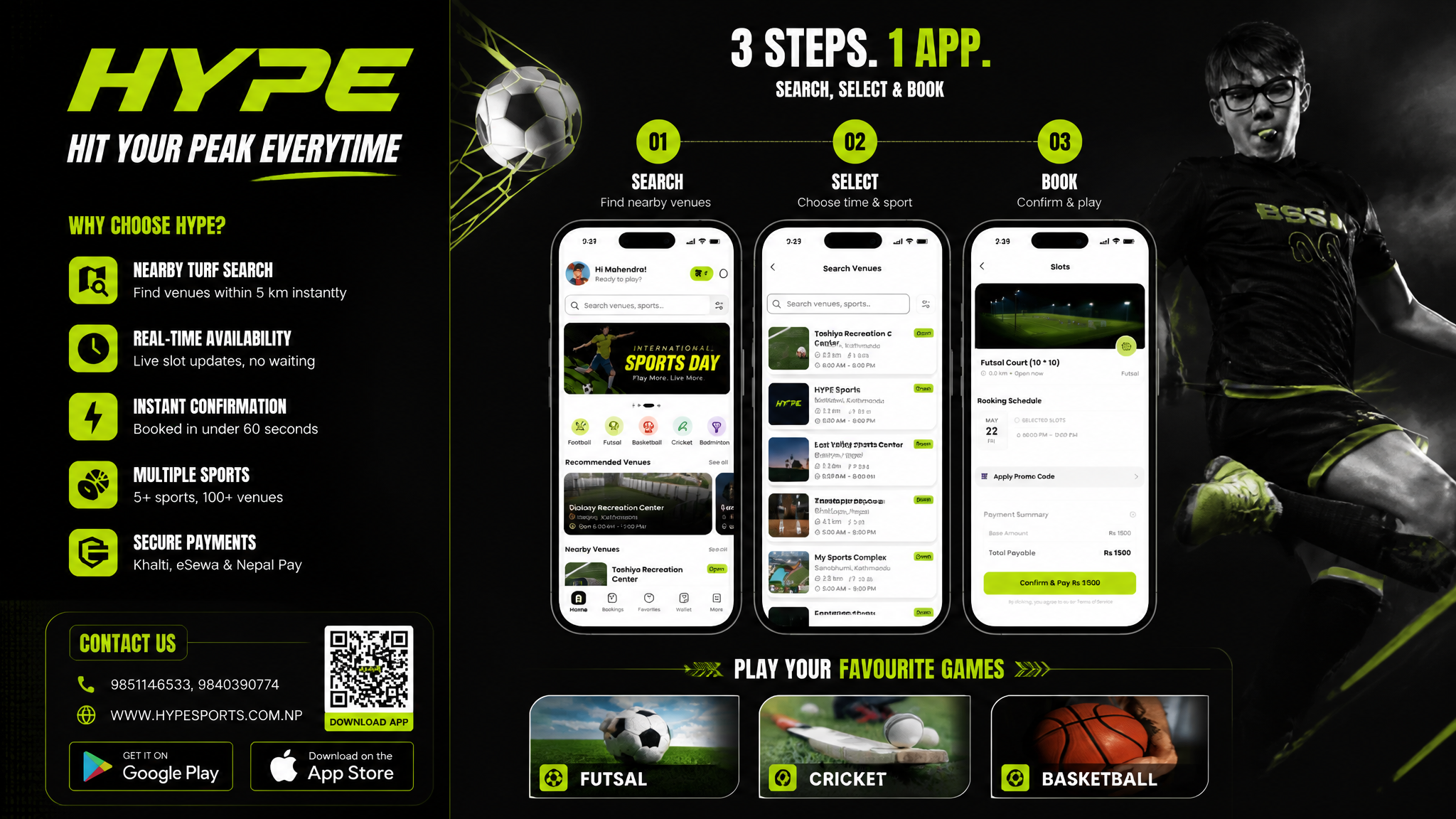 AI-generated Sports Booking App Flex Banner made with GPT Image 2