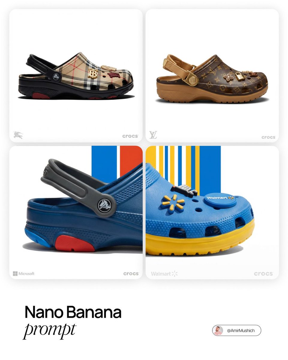 AI-generated LV x Crocs Collab Concept made with Nano Banana Pro