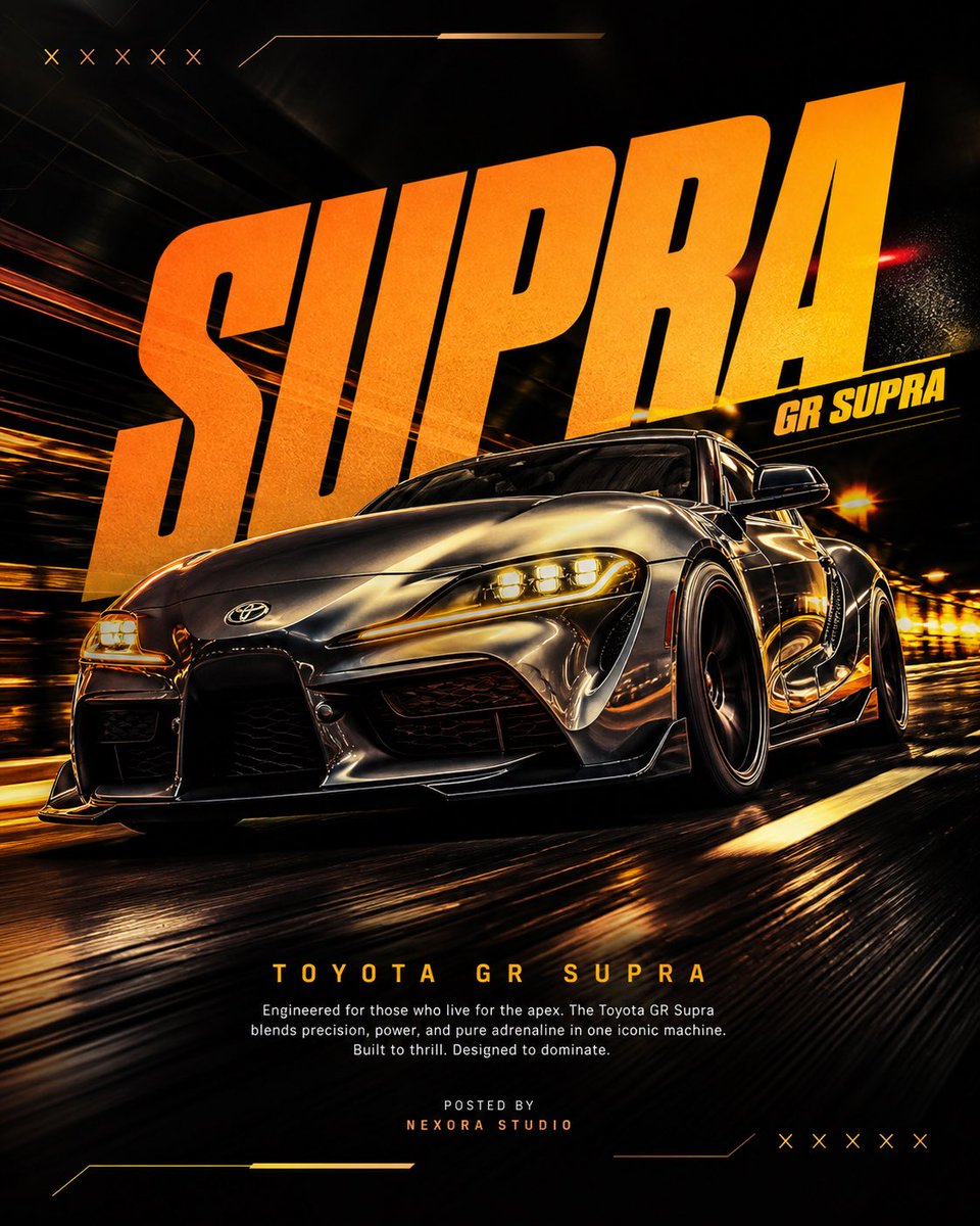 AI-generated Supra Automotive Poster made with GPT Image 2