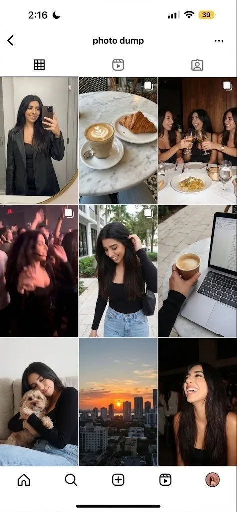 Example image of Weekend Photo Dump Nine Grid generated with Nano Banana Pro