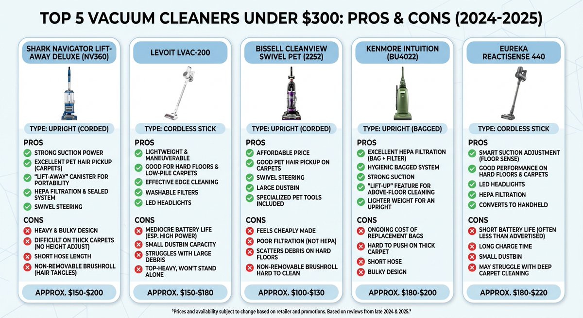 Example image of Vacuum Cleaner Comparison Infographic generated with Nano Banana Pro