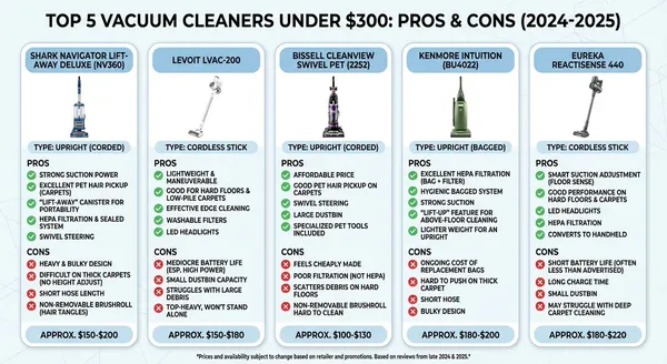 Example image of Vacuum Cleaner Comparison Infographic generated with Nano Banana Pro