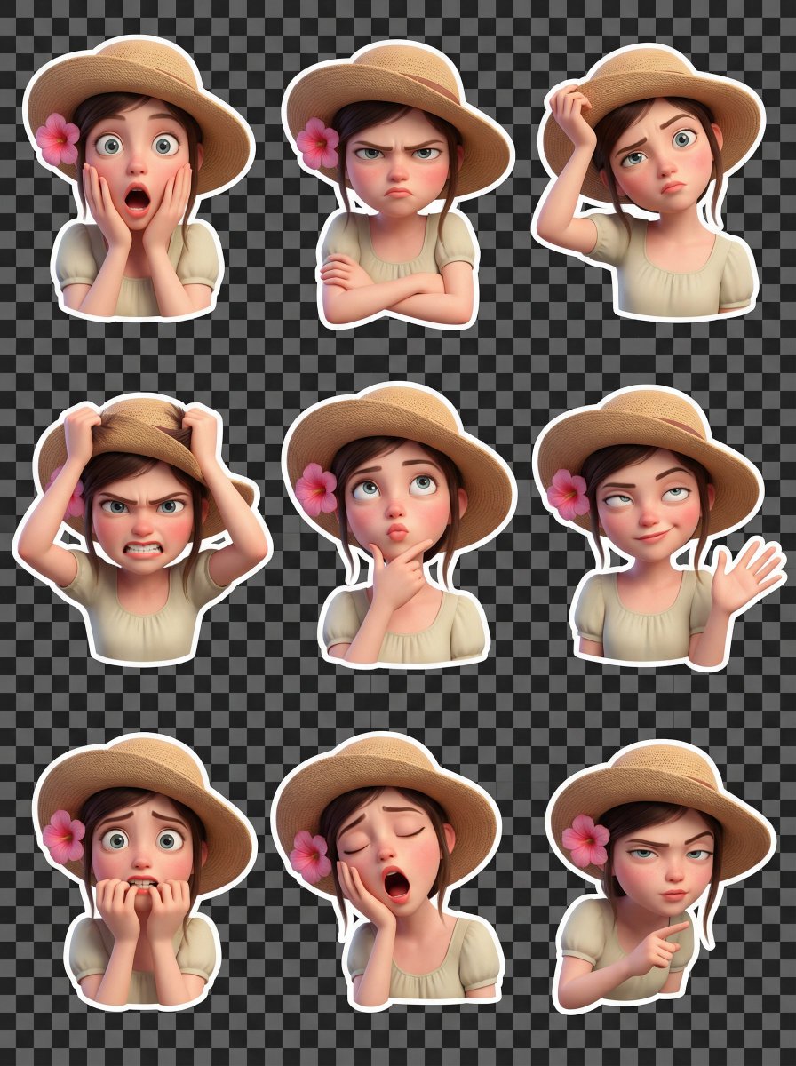 AI-generated Selfie Pixar Sticker Set made with Nano Banana Pro