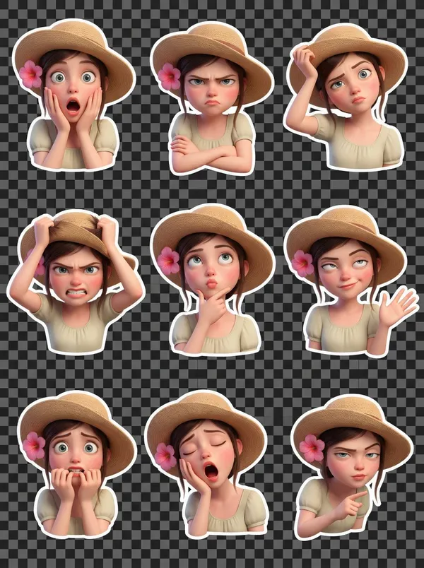 AI-generated Selfie Pixar Sticker Set made with Nano Banana Pro