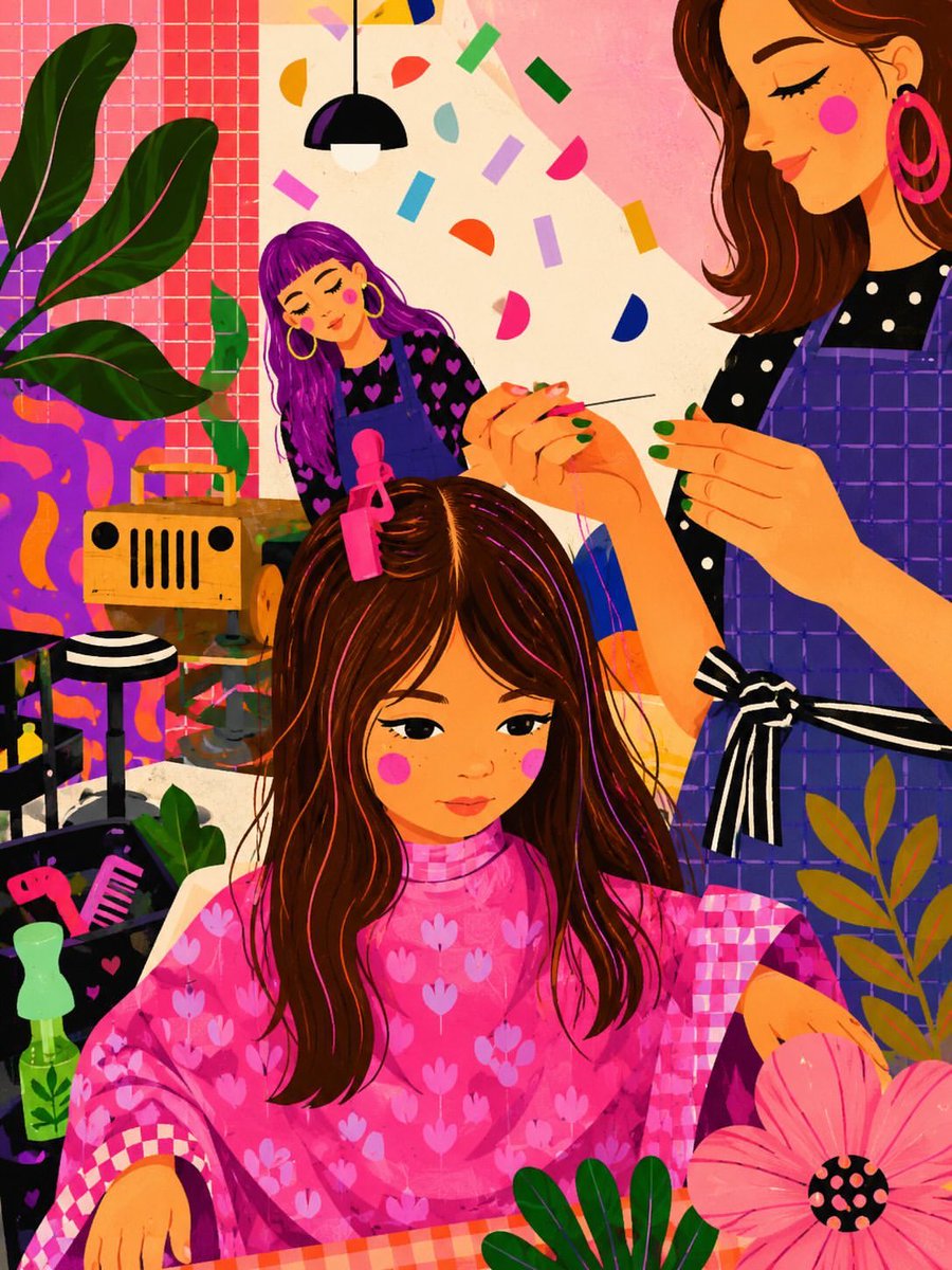 AI-generated Indie Hair Salon Illustration made with GPT Image 2