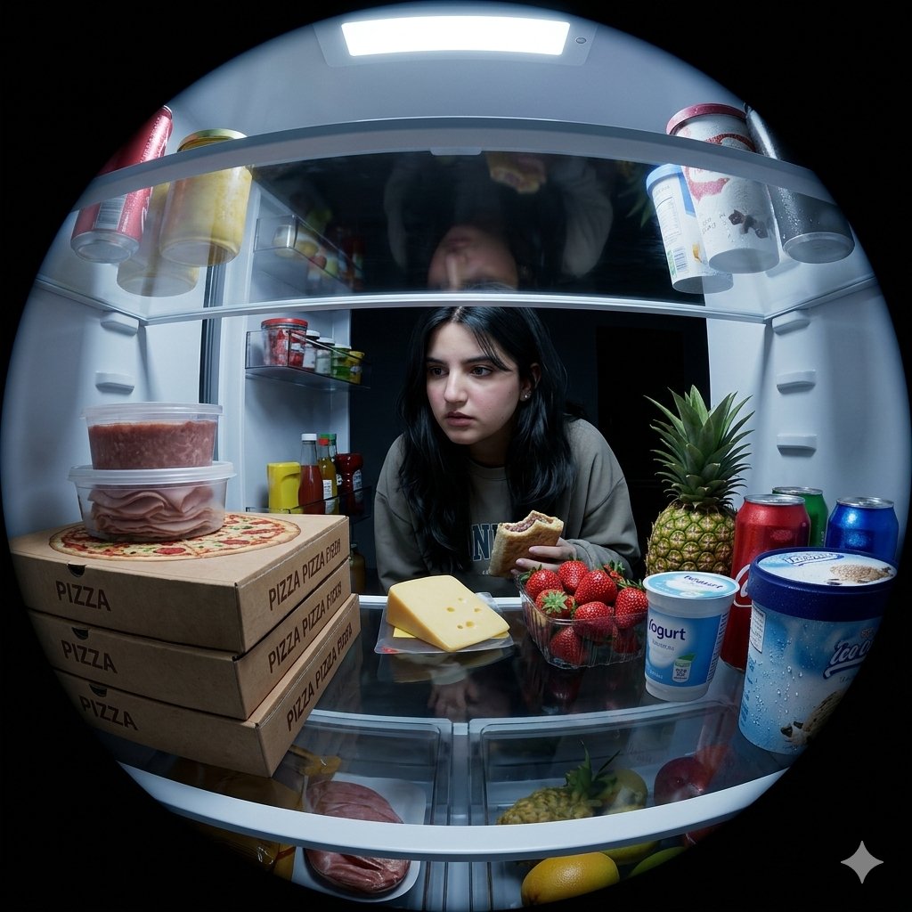 Example image of Fridge Raid Food POV Photo generated with Nano Banana 2