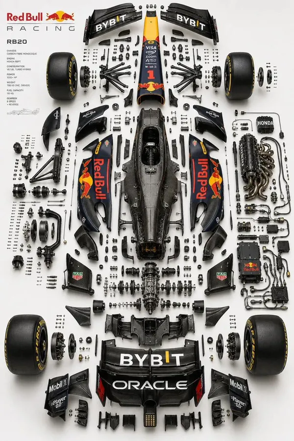 AI-generated Exploded View Automotive Diagram made with GPT Image 2