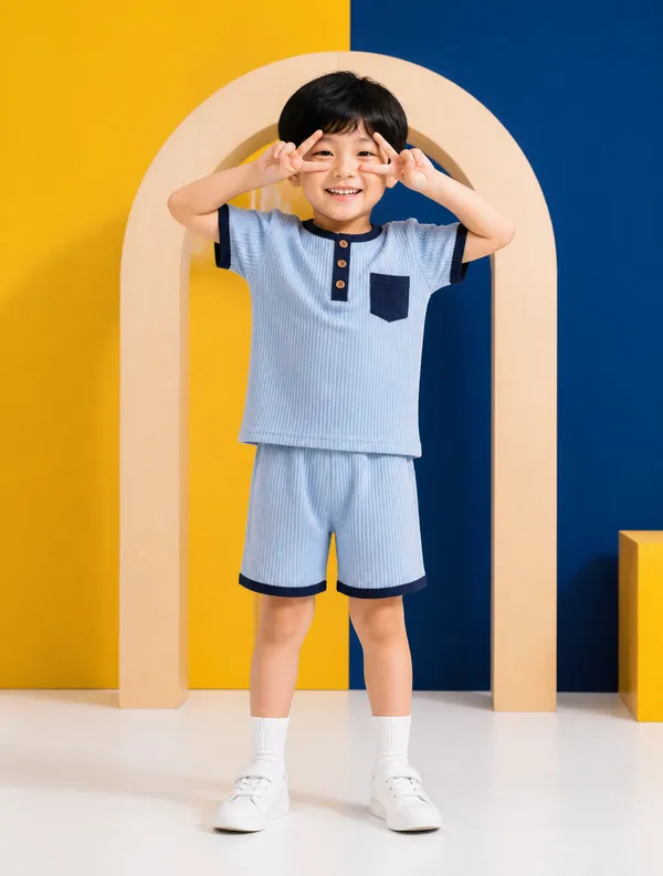 AI-generated Pastel Color-Block Kids Portrait made with GPT Image 2