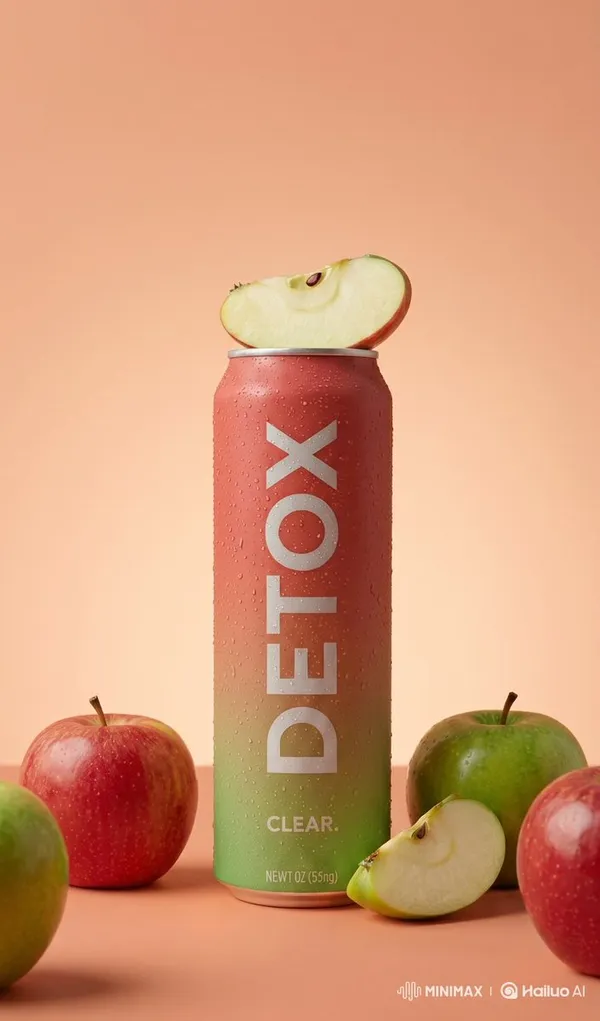 Example image of Apple Flavor Beverage Can Product Shot generated with Nano Banana 2