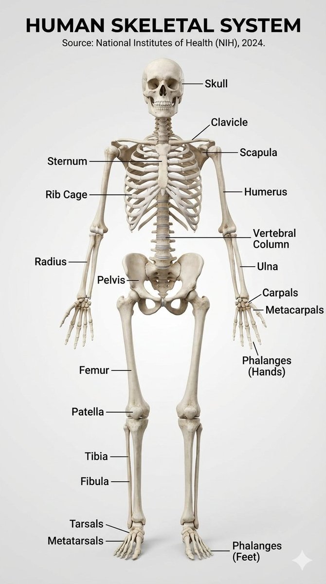 Example image of Human Skeletal System Infographic generated with Nano Banana Pro