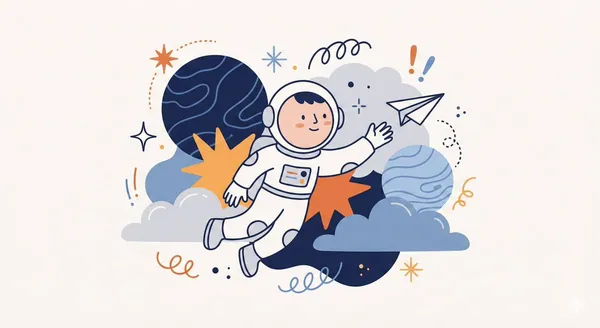 AI-generated Whimsical Abstract Character Illustration made with Nano Banana Pro