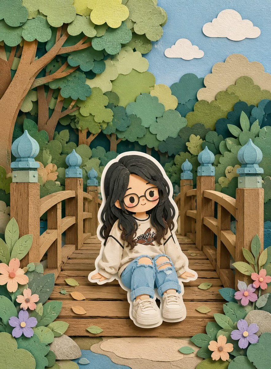 GPT 이미지 2로 생성한 페이퍼컷 치비 소녀