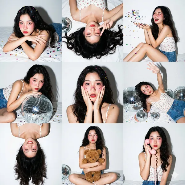 AI-generated Gen Z Flash 3x3 Collage made with Nano Banana Pro