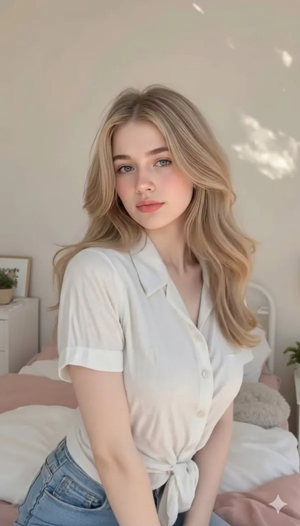 AI-generated Natural Portrait on Bed made with Nano Banana Pro