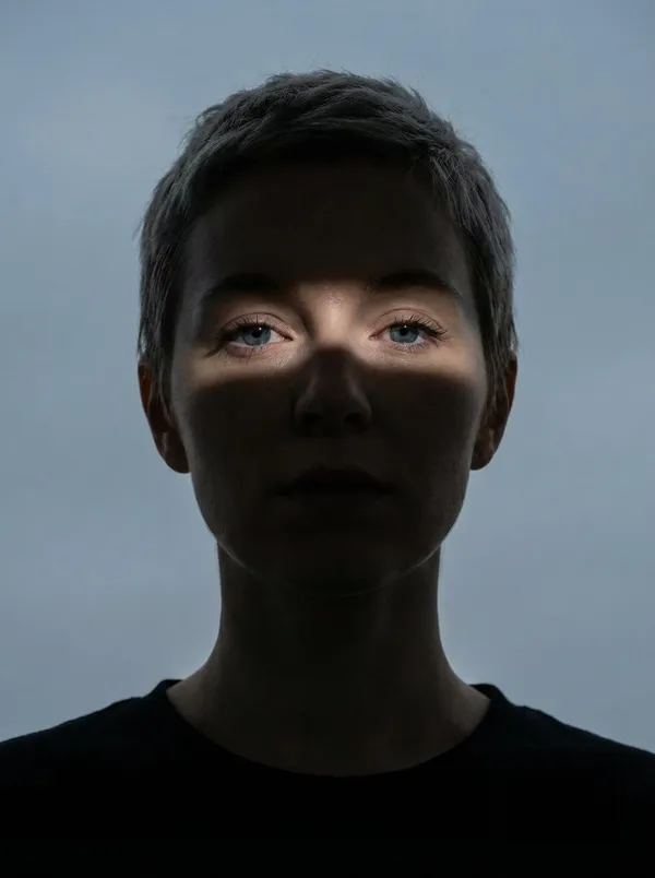 AI-generated Single Light Band Shadow Portrait made with Nano Banana Pro