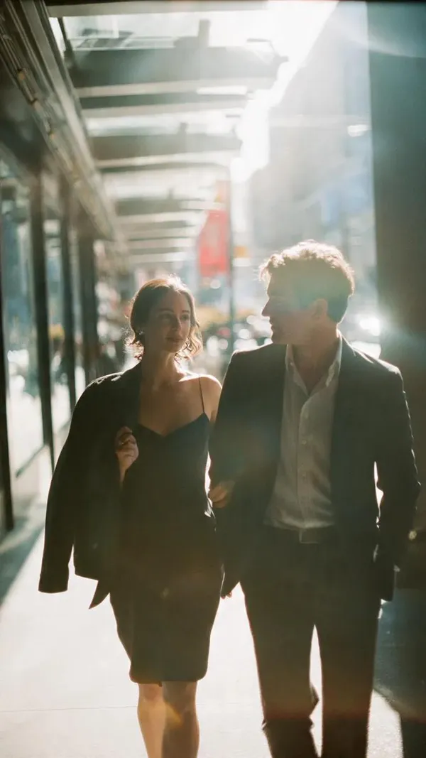 AI-generated Urban Walk Couple Cinematic made with Nano Banana Pro
