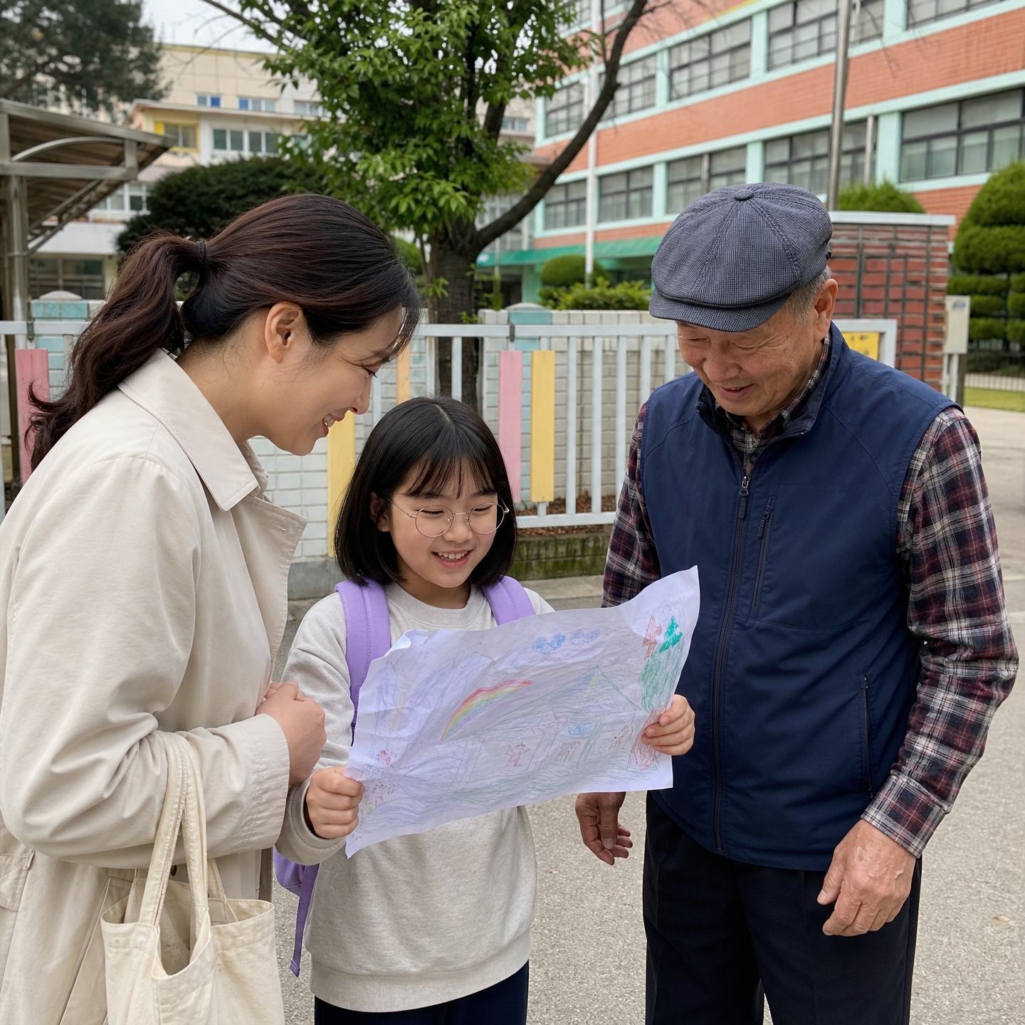 GPT 이미지 2로 생성한 하굣길 삼대