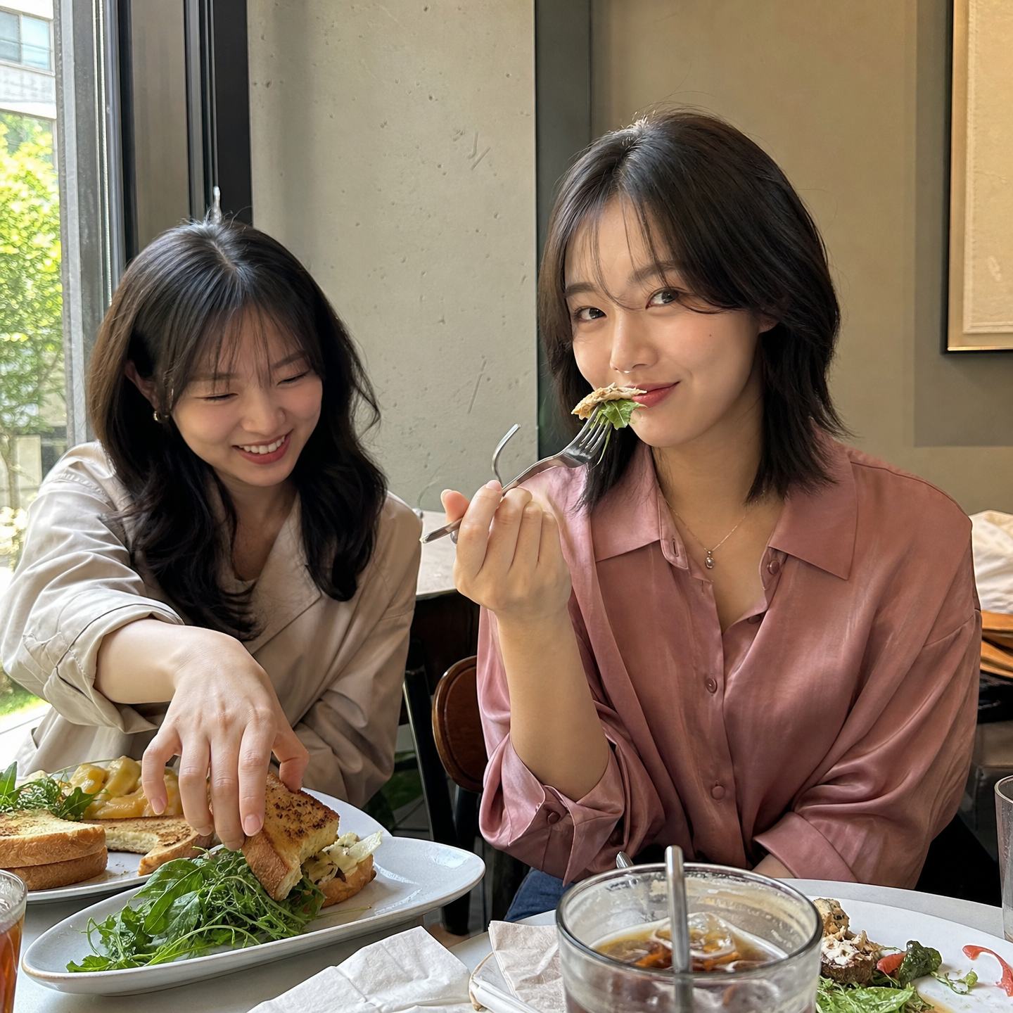 AI-generated Brunch Cafe with a Friend made with GPT Image 2