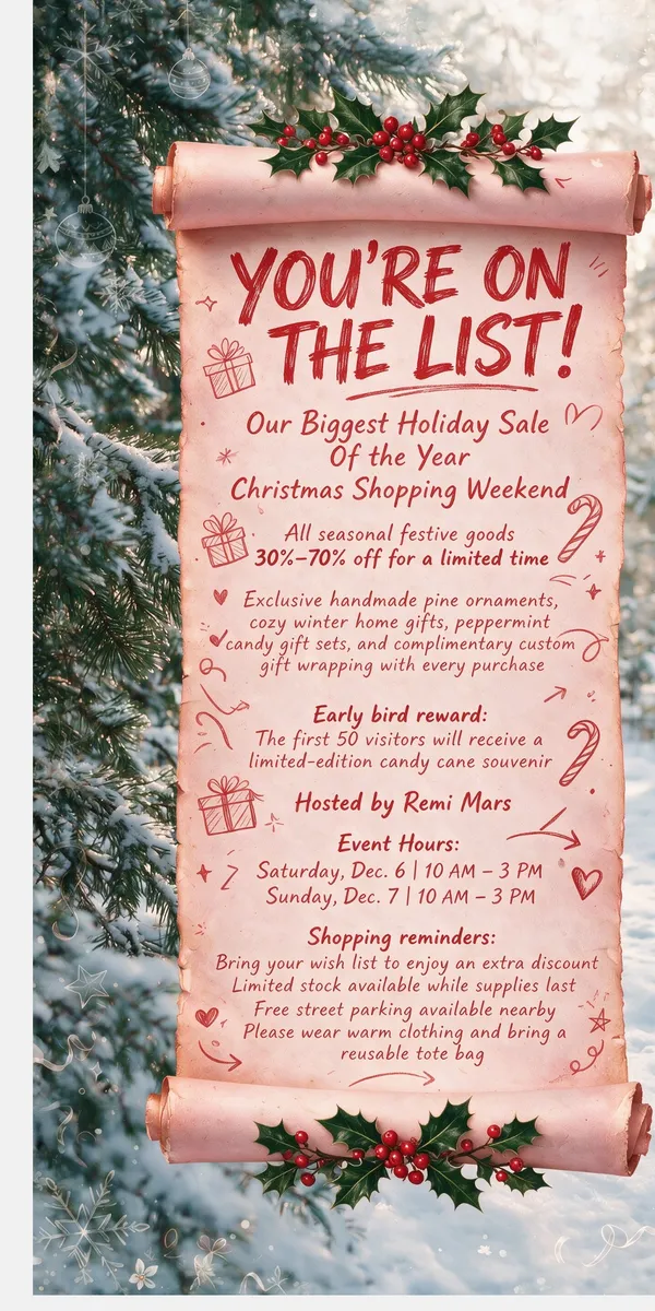 AI-generated Christmas Sale Poster made with Seedream 5.0 Pro