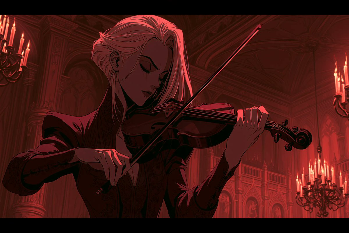 AI-generated Gothic Anime Still Frame