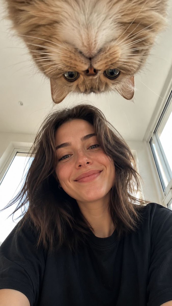 AI-generated Selfie with an Upside-Down Cat made with GPT Image 2