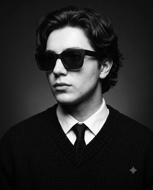 AI-generated Noir Luxury Eyewear Editorial made with Nano Banana 2