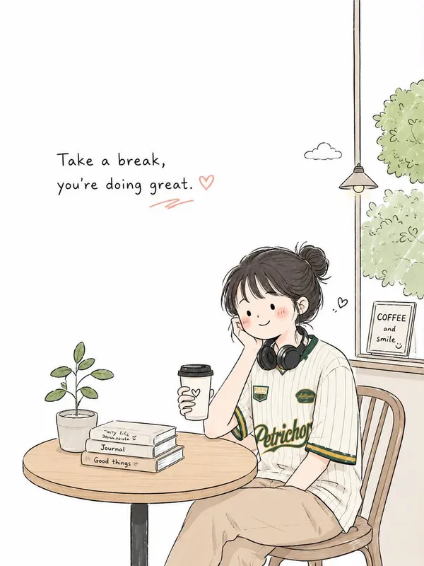 AI-generated Cute Korean Doodle Diary Illustration made with GPT Image 2