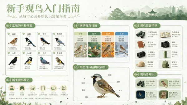 AI-generated Beginner Birdwatching Guide Infographic made with Seedream 5.0 Pro