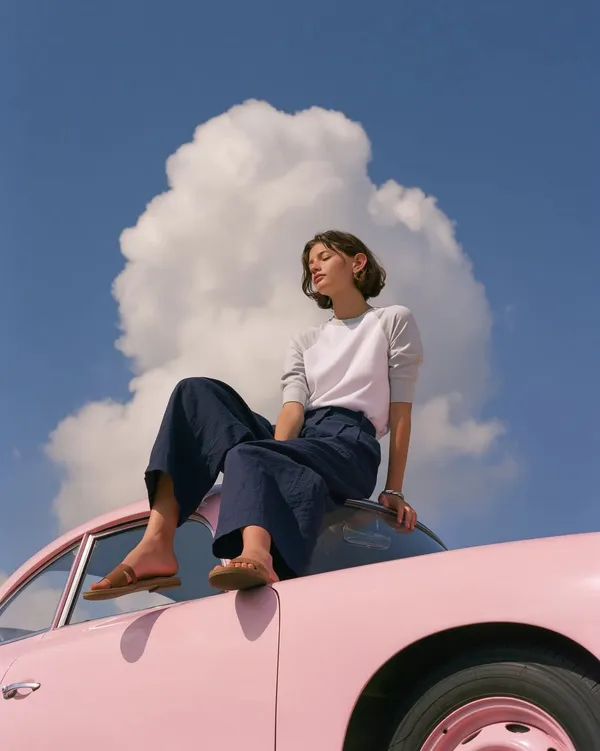 AI-generated Vintage Porsche Rooftop Editorial made with GPT Image 2