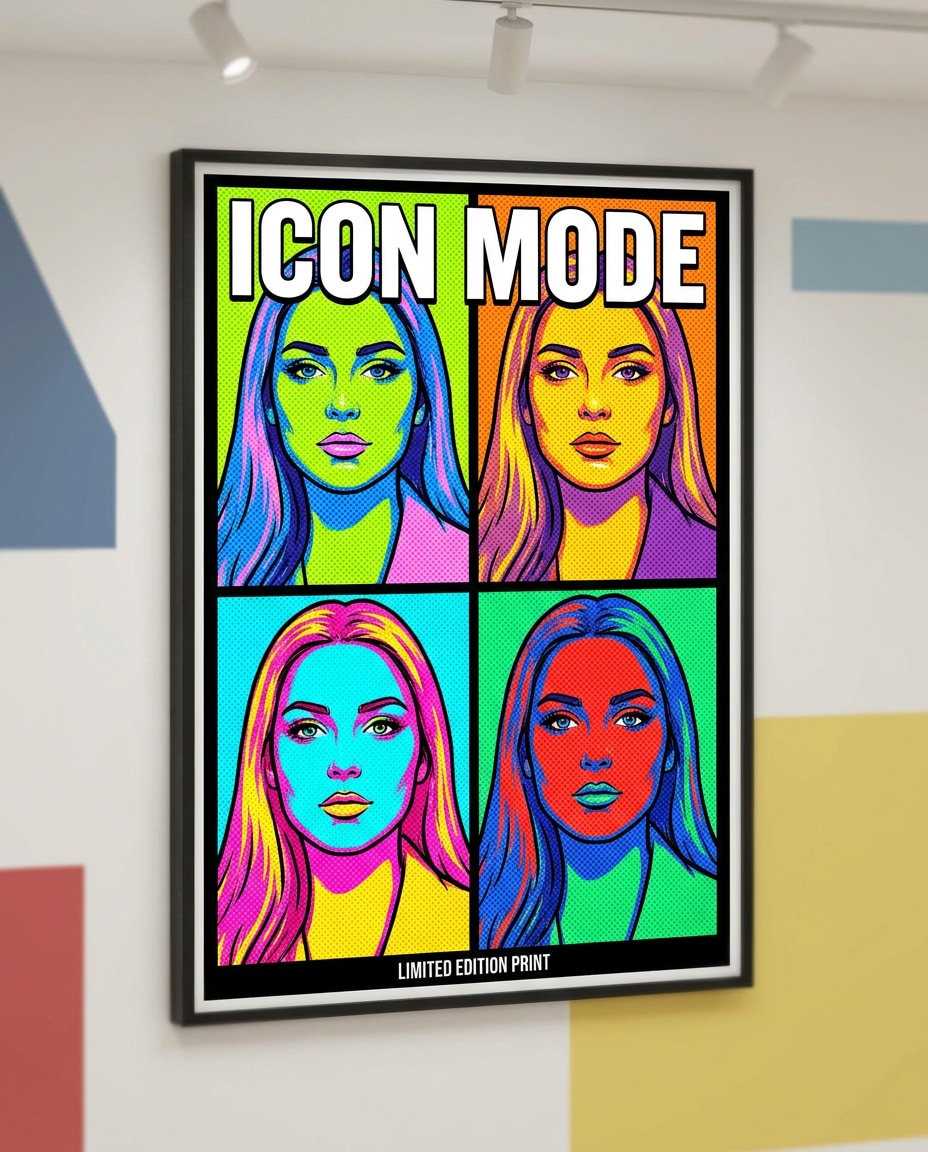 AI-generated Warhol-Style Four-Panel Pop Art Portrait made with Nano Banana Pro