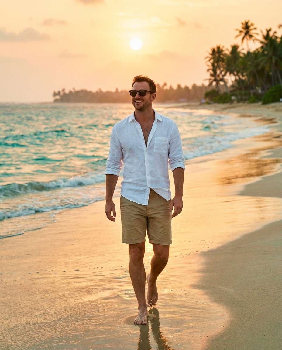 AI-generated Tropical Beach Stroll made with Nano Banana Pro