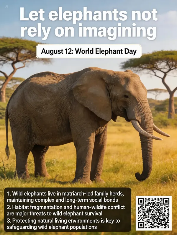 AI-generated World Elephant Day Campaign Poster made with Seedream 5.0 Lite