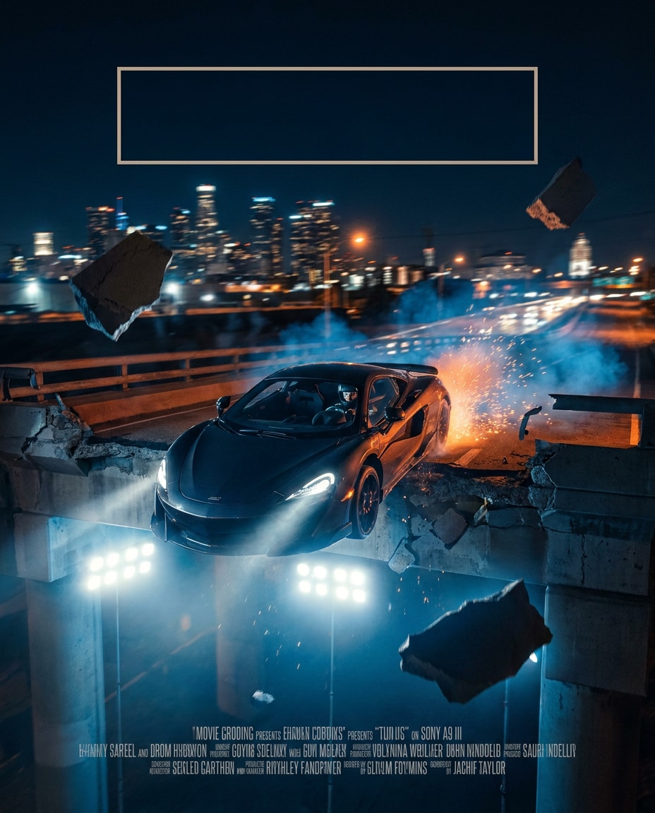 AI-generated Broken Bridge Jump Escape Poster made with Nano Banana 2