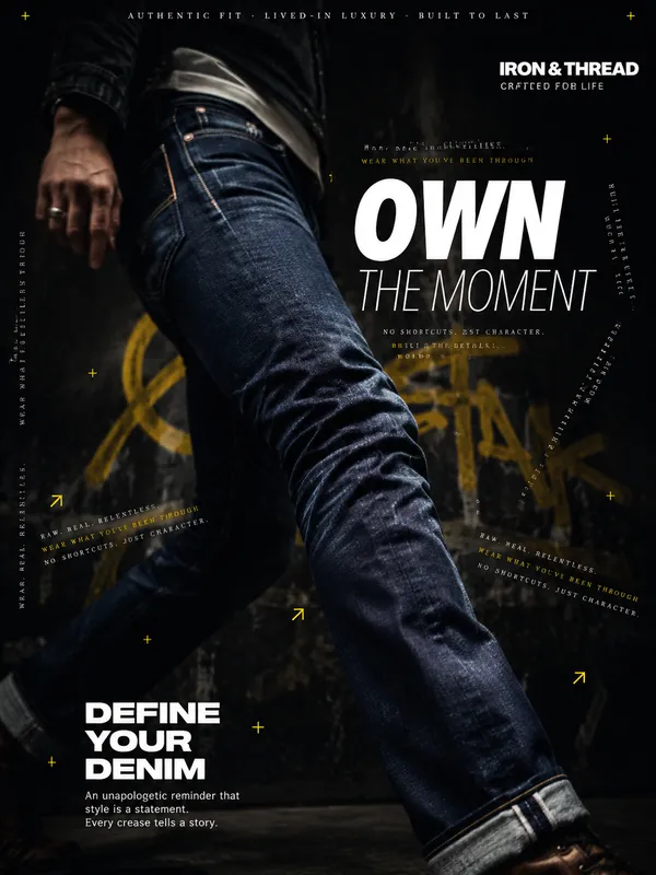 AI-generated Dark Denim Fashion Advertisement made with GPT Image 2
