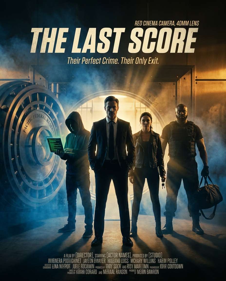 AI-generated Bank Vault Heist Crew Poster made with Nano Banana 2